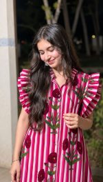 Ruffle sleeve dress