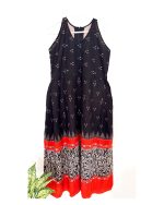 Black Orange Ikkat Dress