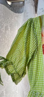 Parrot green Gingham checks dress - Image 3