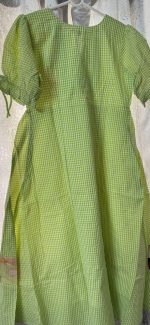 Parrot green Gingham checks dress - Image 2