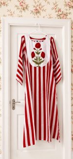 Red and white stripes top and bottom set