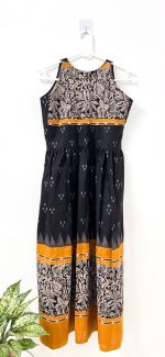 Black and yellow ikkat print dress - Image 2