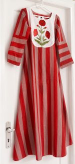 Orange and pale orangish white stripes top and bottom