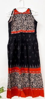 Black Orange Ikkat Dress - Image 2